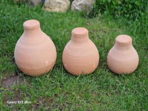 Drei Olla-Größen aus Terrakotta
