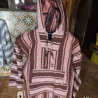 Handgefertigter mexikanischer Poncho 01, Vorderseite, Größe XL