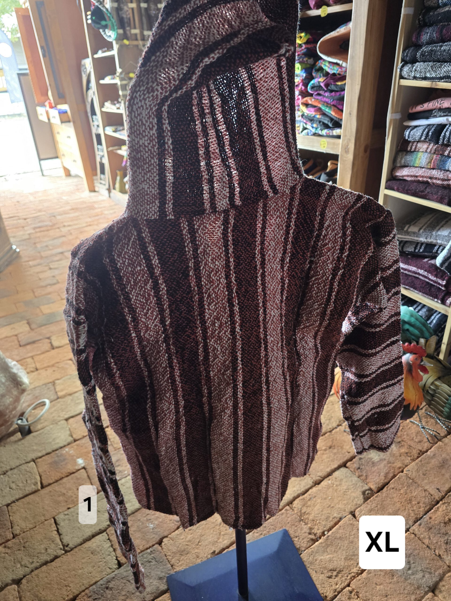 Handgefertigter mexikanischer Poncho 01, Rückseite, Größe XL
