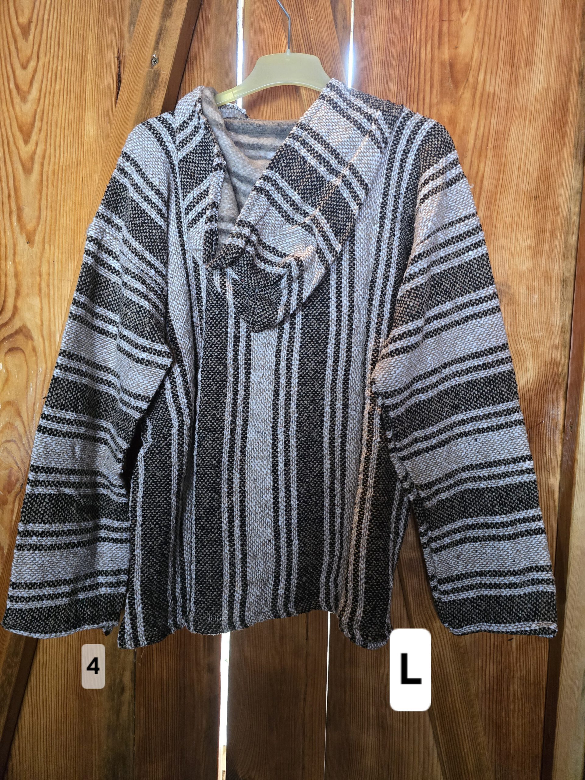 Handgefertigter mexikanischer Poncho 04, Rückseite, Größe L