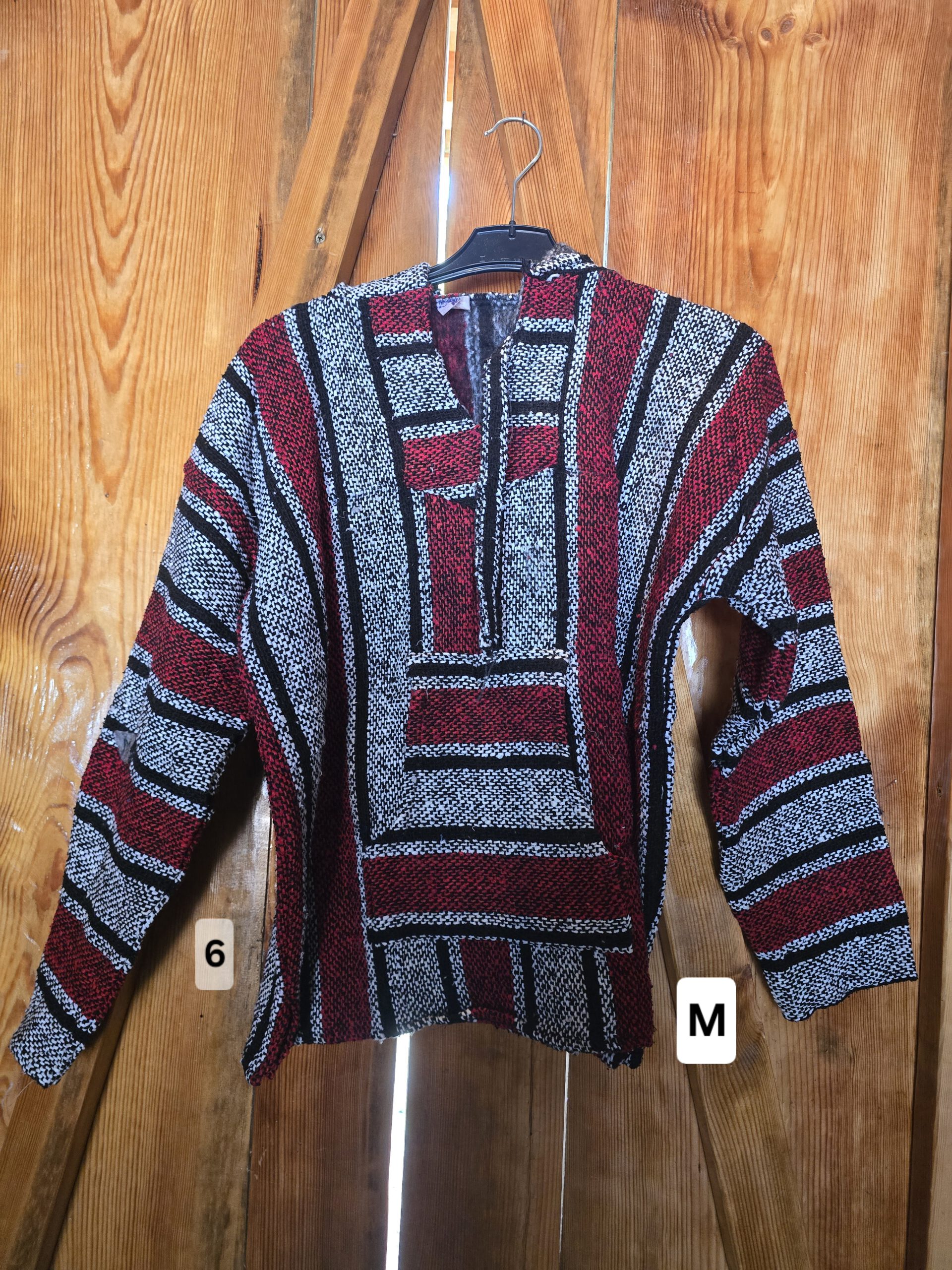 Handgefertigter mexikanischer Poncho 06, Vorderseite, Größe M