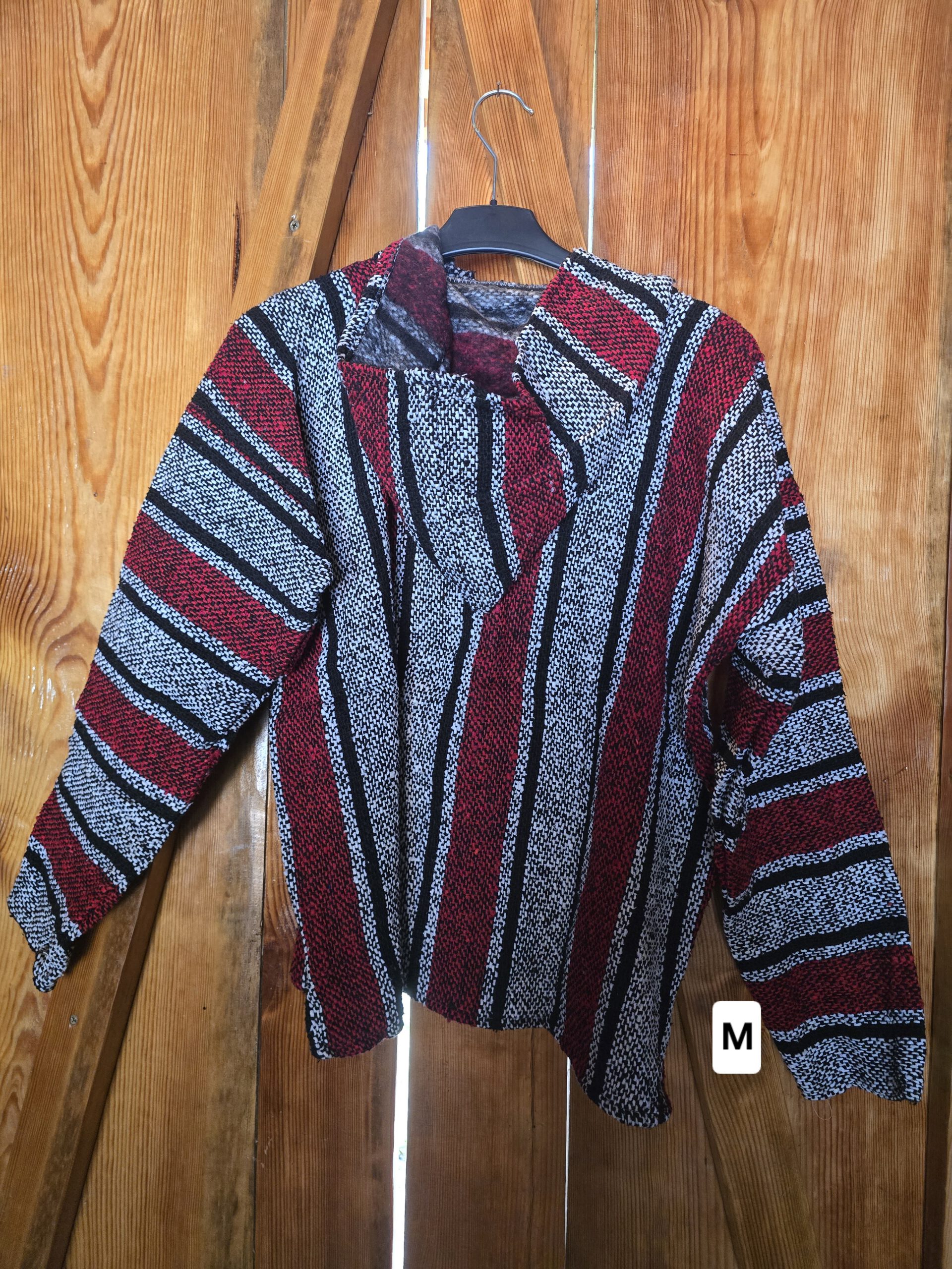 Handgefertigter mexikanischer Poncho 06, Rückseite, Größe M