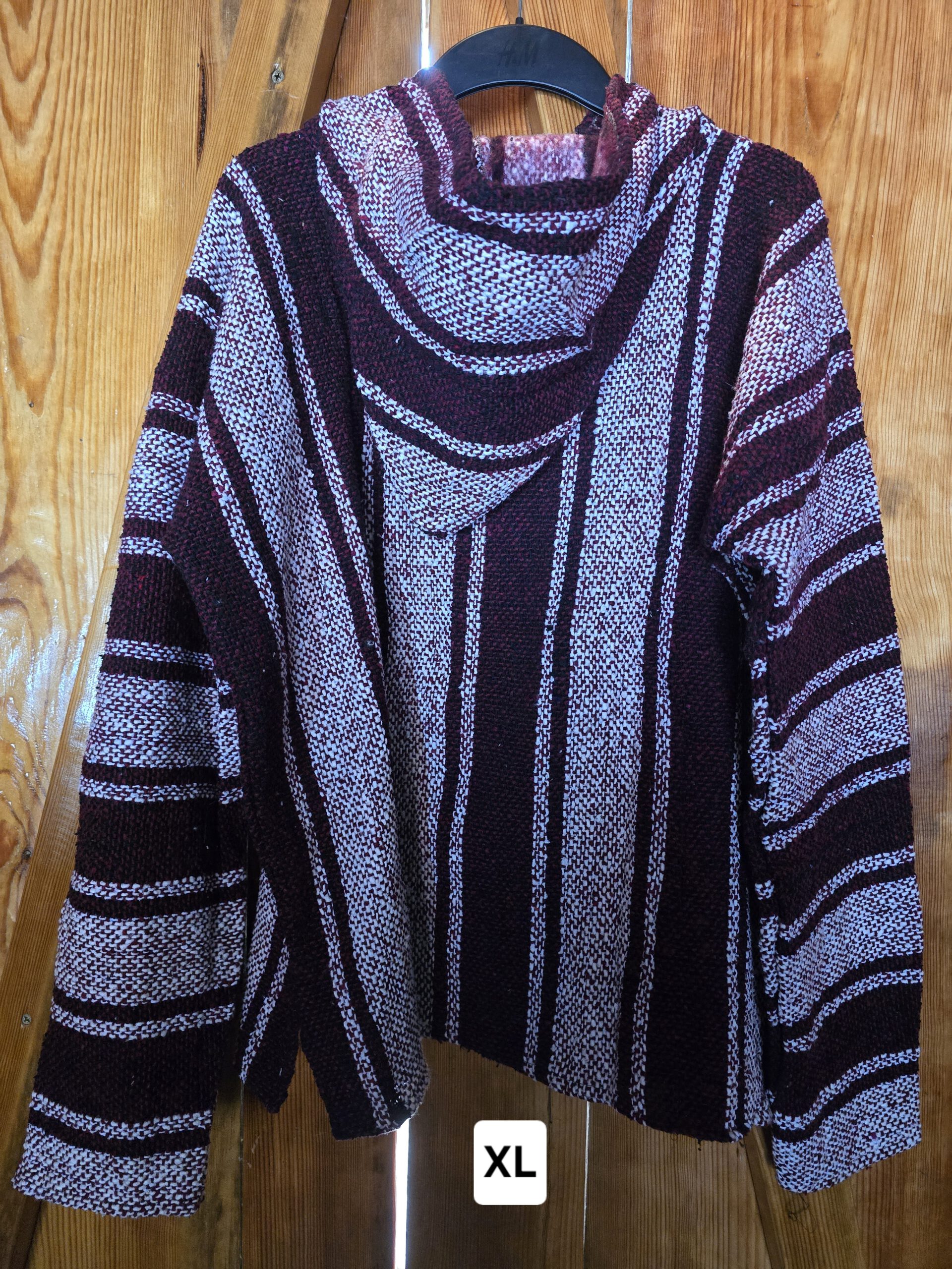 Handgefertigter mexikanischer Poncho 07, Rückseite, Größe XL