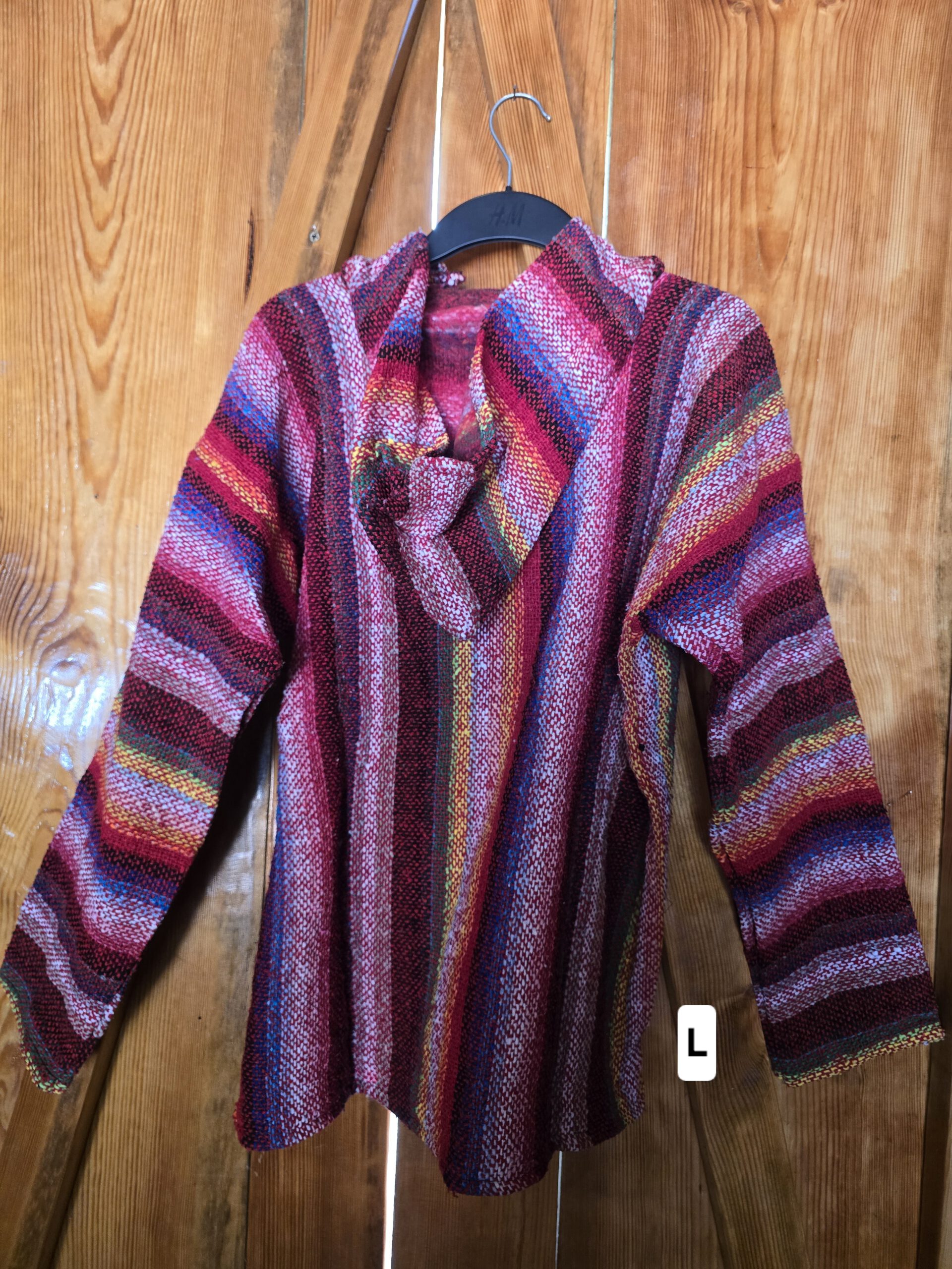 Handgefertigter mexikanischer Poncho 09, Rückseite, Größe L