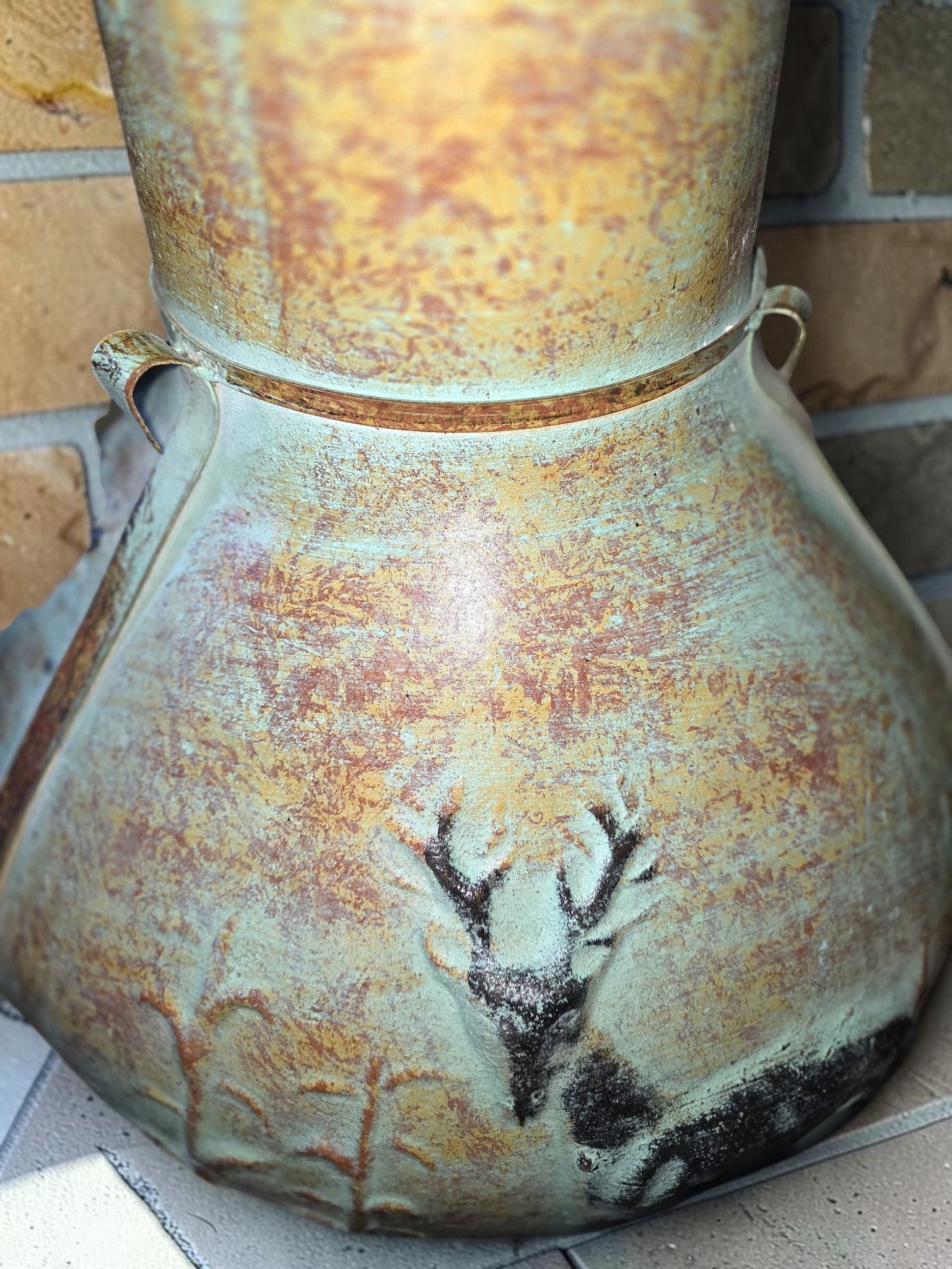 Aztekenofen Venado Verde aus Ton, Detailansicht