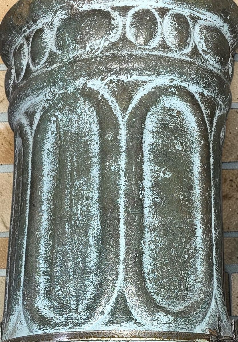 Aztekenofen Pista Herreria Verde aus Ton, Detailansicht